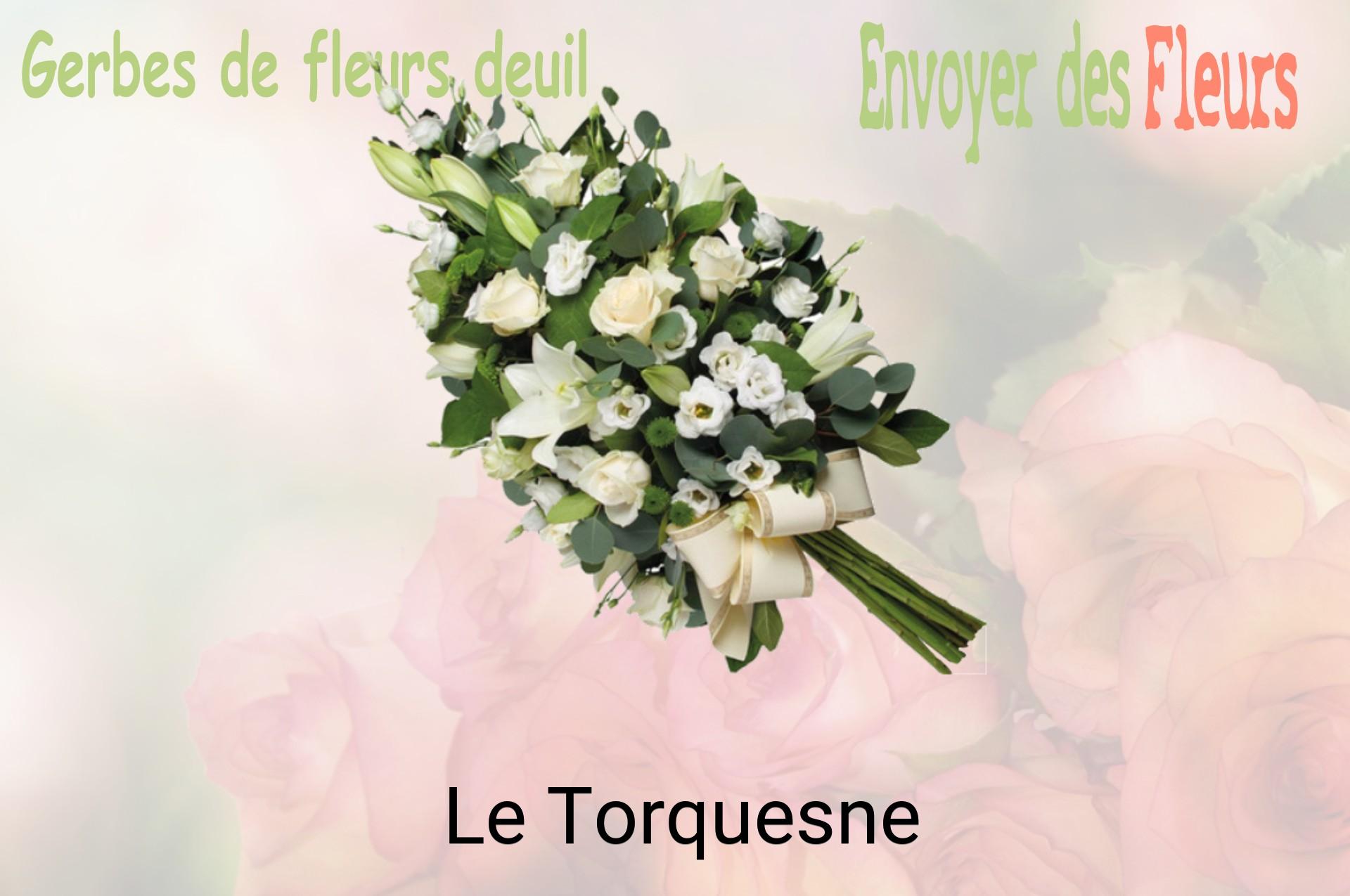 Gerbe de fleurs de deuil livrée à Le Torquesne